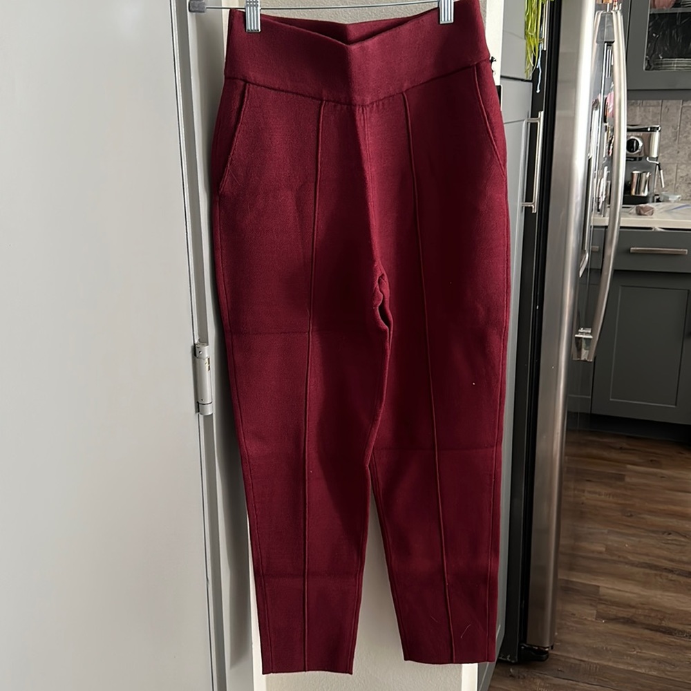 Red knit pants